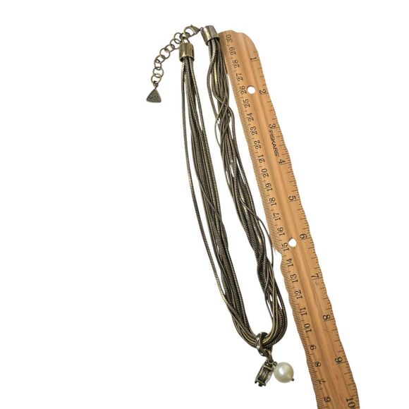 Silpada Necklace Pearl Swarovski Crystal Brass Boho Industrial Chic Lagenlook - Picture 12 of 12